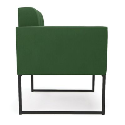 Poltrona Elisa Suede Verde Base Metálica Industrial Preto - D'rossi