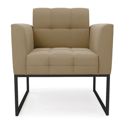 Poltrona Elisa Suede Base Metálica Industrial Preto - D'rossi Cor Marrom Rato