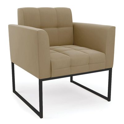 Poltrona Elisa Suede Base Metálica Industrial Preto - D'rossi Cor Marrom Rato