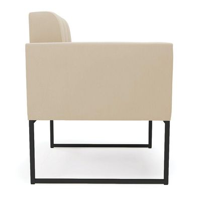 Poltrona Elisa Suede Base Metálica Industrial Preto - D'rossi Cor Bege