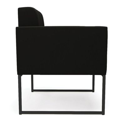 Poltrona Elisa Suede Preto Base Metálica Industrial Preto - D'rossi