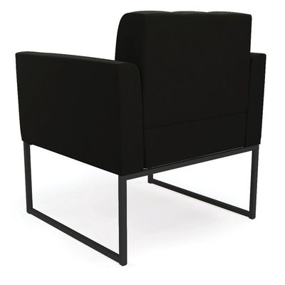 Poltrona Elisa Suede Preto Base Metálica Industrial Preto - D'rossi