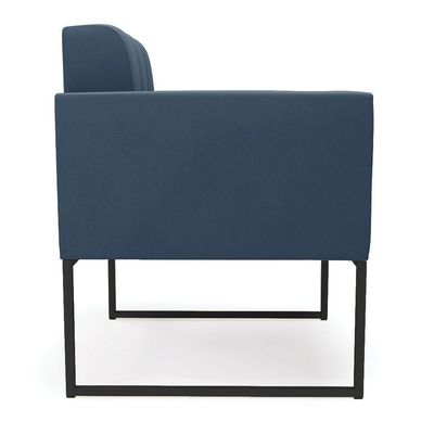Poltrona Elisa Suede Azul Marinho Base Metálica Industrial Preto - D'rossi