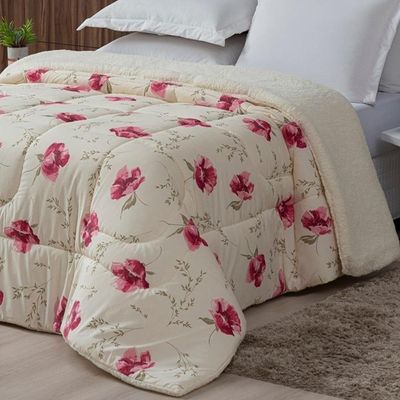 Coberdrom Sherpa-percal 180 Fios Estampado King Gran Moratta 01 Peça - Floral Rose