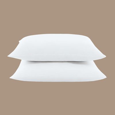 Kit 2 Travesseiros 50x70cm Antialérgico Lavável Fibra Siliconada Macio Confort - Branco