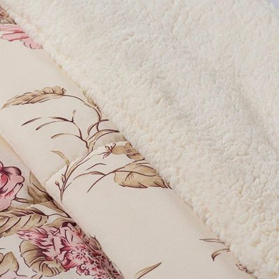 Coberdrom Sherpa-percal 180 Fios Estampado Solteiro Gran Moratta 01 Peça - Caqui Floral