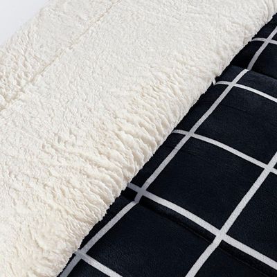 Coberdrom Sherpa E Flannel Austin Solteiro Manta 100g 01 Peça - Preto