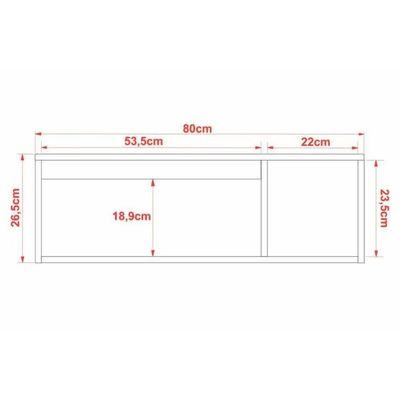 Balcão P- Banheiro Suspenso Bn3601 1 Porta Cor Amêndoa - Tecno Mobili
