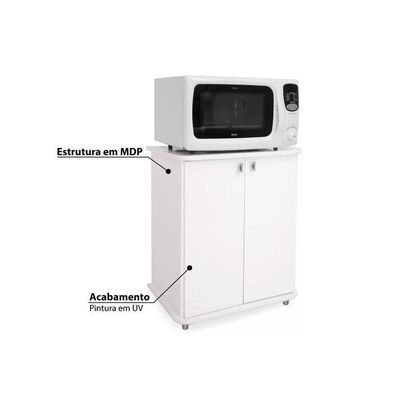 Gabinete Lavanderia Balcão Multiuso Asm155 C- 2 Portas Branco - Movelbento