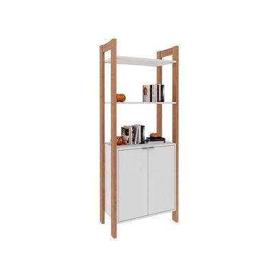 Closet De Casal Az1009 Armário Alto C- 2 Prateleiras E 2 Portas Amêndoa-branco - Tecno Mobili