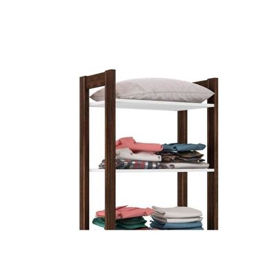 Closet De Casal Az1005 Armário C- 5 Prateleiras Amêndoa-branco - Tecno Mobili