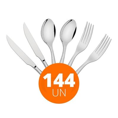 Kit - Jogo De Facas, Garfos E Colheres Luxo Laguna 144 Peças Em Aço Inox Itop - Tramontina