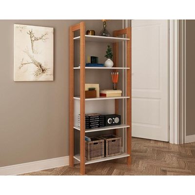 Closet De Casal Az1005 Armário C- 5 Prateleiras Amêndoa-branco - Tecno Mobili