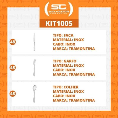 Kit - Jogo De Facas, Garfos E Colheres Luxo Laguna 144 Peças Em Aço Inox Itop - Tramontina