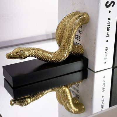 Aparador De Livros Serpente Em Poliresina Dourado - D'rossi