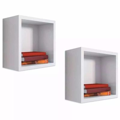 Kit 02un Nicho Decorativo Quadrado 31x31x15 Branco.