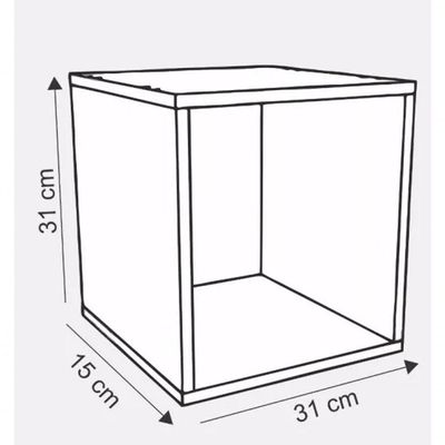 Kit 02un Nicho Decorativo Quadrado 31x31x15 Branco.