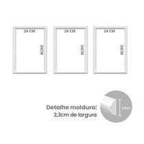Kit 3 Quadros Decorativos Pandinhas 24x34cm