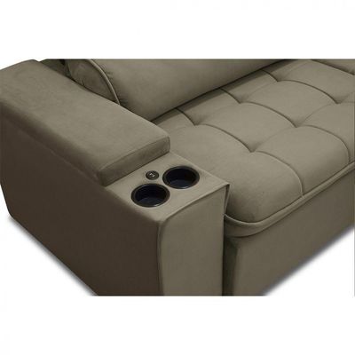 Sofá Ferguile Genebra 3 Lugares Com Porta Copo E Usb Castor