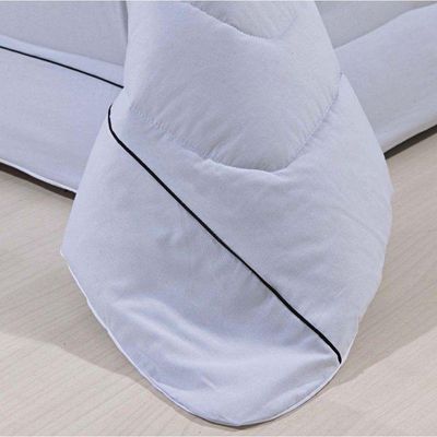 Kit Edredom 100% Algodão Percal 150 Fios Dupla Face Queen + Jogo De Cama 7 Peças - Cinza-branco