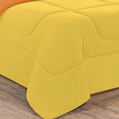 Edredom Malha 100% Algodão Gran Moratta 1 Peça Casal - Amarelo-laranja