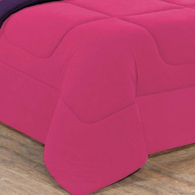 Kit Edredom + Jogo De Lençol Malha 100% Algodão Gran Moratta 6 Peças Casal - Pink -roxo