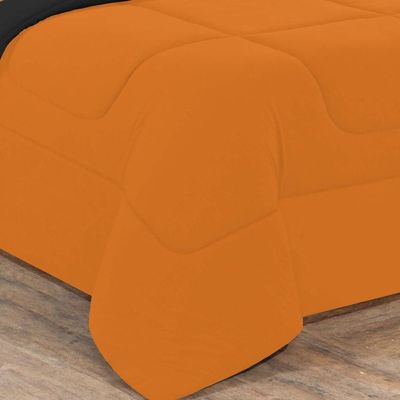 Kit Edredom Malha 100% Algodão Gran Moratta 3 Peças Casal - Laranja -preto