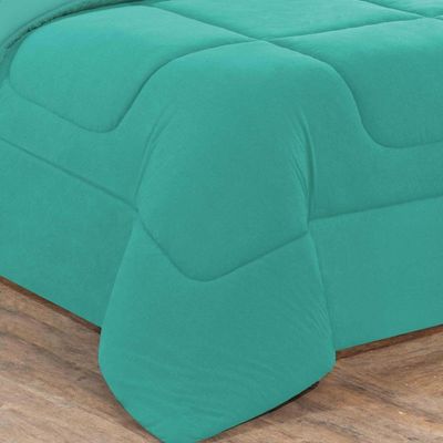 Kit Edredom Malha 100% Algodão Gran Moratta 3 Peças Casal - Verde Jade-verde Jade