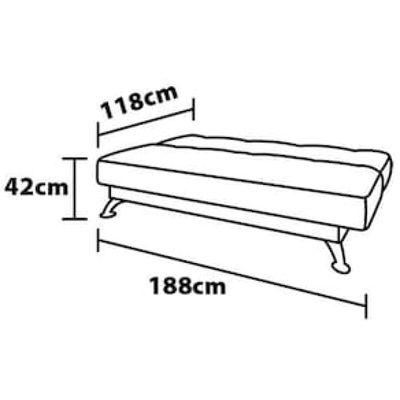 Sofá-Cama 3 Lugares Linoforte Jamile com Encosto Reclinável em Tecido Suede 188cm de Largura Cinza