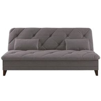 Sofá-Cama 3 Lugares Linoforte Jamile com Encosto Reclinável em Tecido Suede 188cm de Largura Cinza