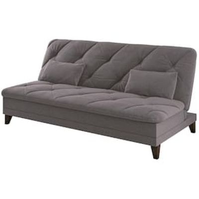 Sofá-Cama 3 Lugares Linoforte Jamile com Encosto Reclinável em Tecido Suede 188cm de Largura Cinza