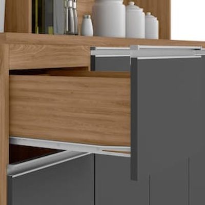 Cozinha Compacta Poliman Alice com 6 Portas, 1 Gaveta e 2 Prateleiras - 160cm de largura Grafite