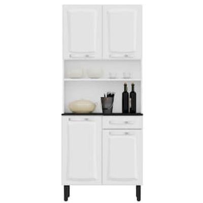 Cozinha Compacta Itatiaia Pratika com 4 Portas, 1 Gaveta e 5 Prateleiras - 80cm de largura Branco