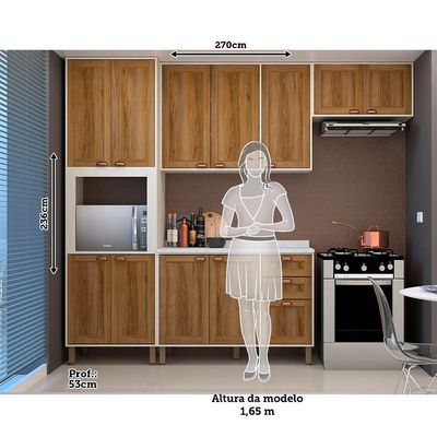 Cozinha Modulada Compacta Com 4 Peças E Tampo Sofia Pátina Ff Com Moscatto Ff