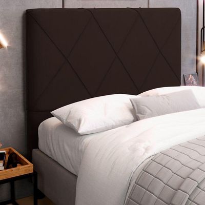 Cabeceira Cama Box Casal Mel 140cm Com Frame Sintético Marrom - Desk Design