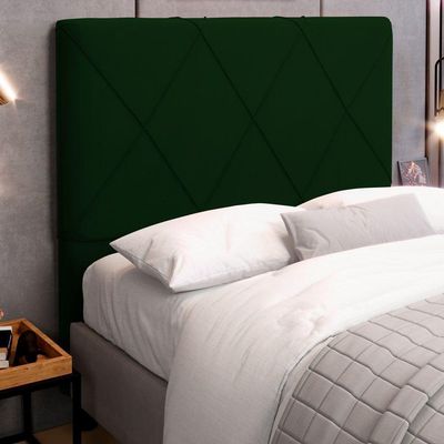 Cabeceira Cama Box Casal Queen Size Mel 160cm Com Frame Veludo Verde - Desk Design