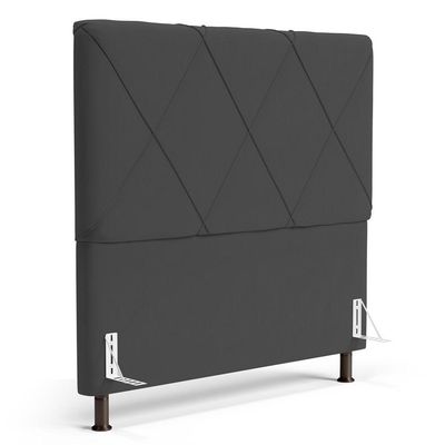 Cabeceira Cama Box Casal Mel 140cm Com Frame Veludo Cinza Escuro - Desk Design
