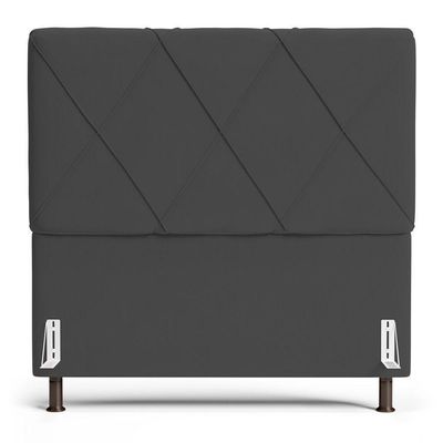 Cabeceira Cama Box Casal Mel 140cm Com Frame Veludo Cinza Escuro - Desk Design