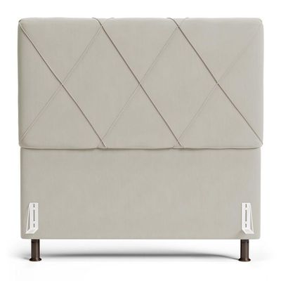 Cabeceira Cama Box Casal Mel 140cm Com Frame Veludo Bege - Desk Design