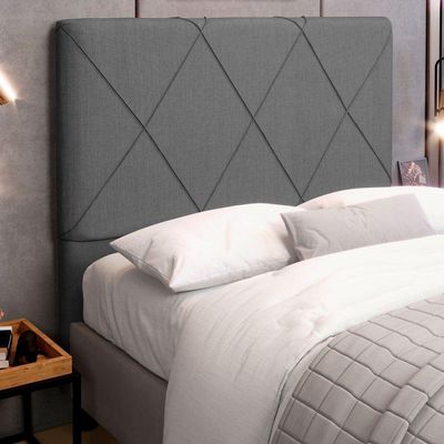Cabeceira Cama Box Casal Mel 140cm Com Frame Linho Cinza - Desk Design
