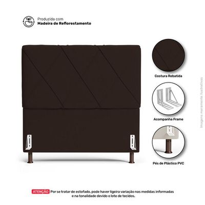 Cabeceira Cama Box Casal Queen Size Mel 160cm Com Frame Sintético Marrom - Desk Design