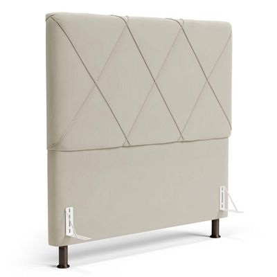 Cabeceira Cama Box Casal Queen Size Mel 160cm Com Frame Sintético Bege - Desk Design