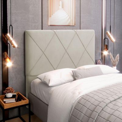 Cabeceira Cama Box Casal Queen Size Mel 160cm Com Frame Sintético Bege - Desk Design