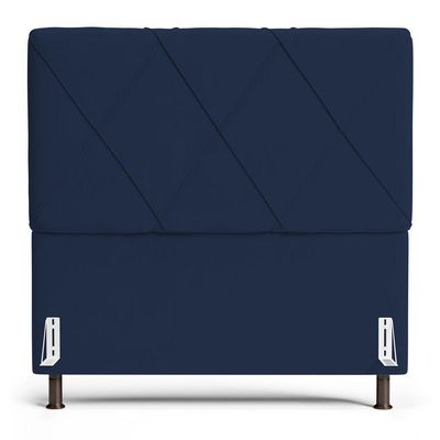 Cabeceira Cama Box Casal Mel 140cm Com Frame Suede Azul Marinho - Desk Design