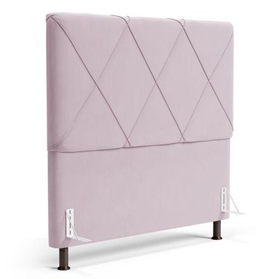 Cabeceira Cama Box Casal Mel 140cm Com Frame Suede Rosa Bebê - Desk Design
