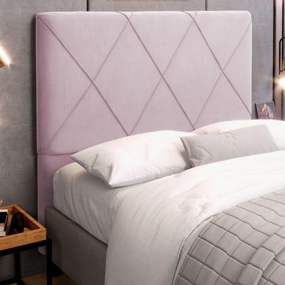 Cabeceira Cama Box Casal Mel 140cm Com Frame Suede Rosa Bebê - Desk Design