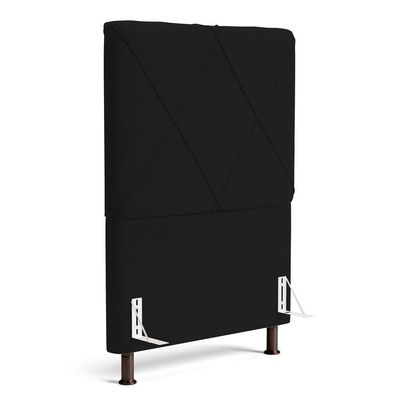 Cabeceira Cama Box Solteiro Mel 90cm Com Frame Sintético Preto - Desk Design