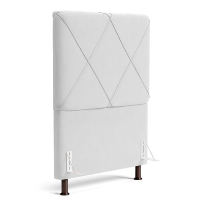 Cabeceira Cama Box Solteiro Mel 90cm Com Frame Sintético Branco - Desk Design