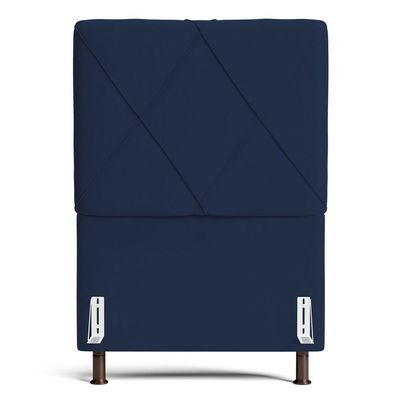 Cabeceira Cama Box Solteiro Mel 90cm Com Frame Veludo Azul Marinho - Desk Design