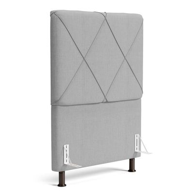 Cabeceira Cama Box Solteiro Mel 90cm Com Frame Linho Cinza Claro - Desk Design